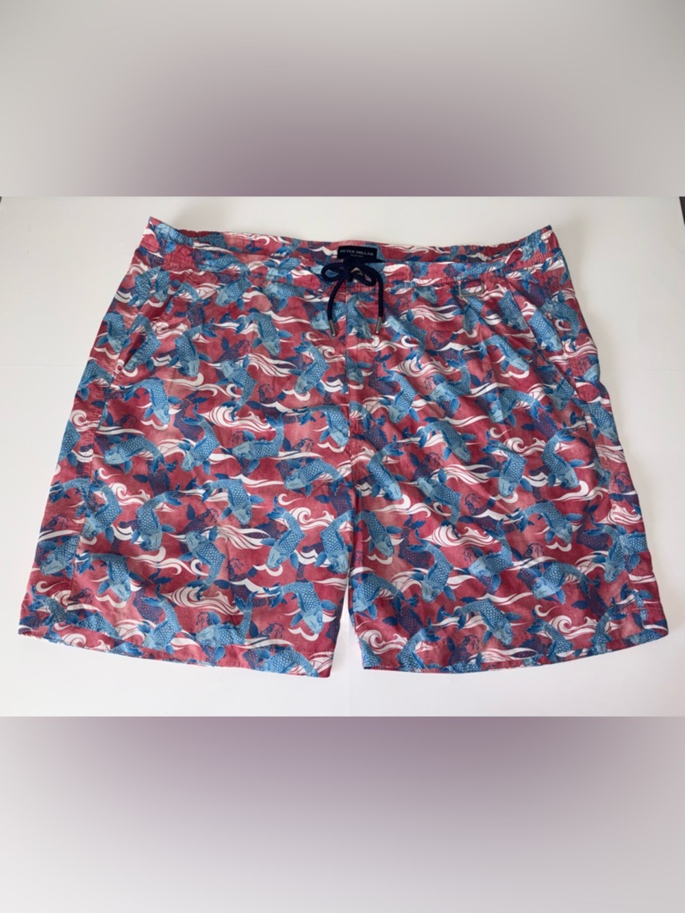 Bundle Peter Millar Swim Trunks XL Blue & Koi Print Shorts (2)